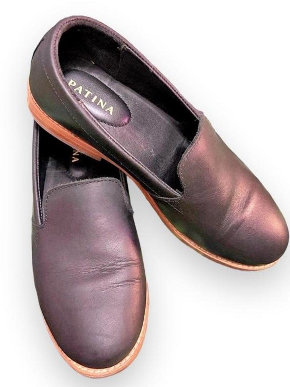 Patina Portland leather woman’s Slip-On Loafers Black US 7.5